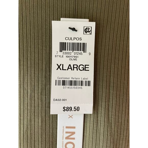 NWT INC X Culpos Bodycon ribbed, army green,‎ halter dress, SZ XL - Picture 6 of 8